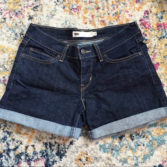 Levi’s | dark wash cuffed jean shorts - Picture 3 of 8